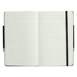 Moleskine Pro Collection Notebook - Large, Black, Hard Cover, 8-1/4" x 5" (open)