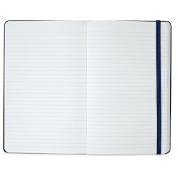 Moleskine Classic Hardcover Notebook - Sapphire Blue, Ruled, 8-1/4" x 5" (open to show paper)