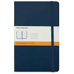Moleskine Classic Hardcover Notebook - Sapphire Blue, Ruled, 8-1/4" x 5" (front)