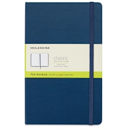 Moleskine Classic Hardcover Notebook - Sapphire Blue, Blank, 8-1/4" x 5" (front)