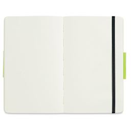 Moleskine Classic Soft Cover Notebook - Black, Blank, 8-1/4" x 5" (notebook open)