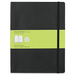 Moleskine Classic Soft Cover Notebook - Black, Blank, 9-3/4" x 7-1/2"