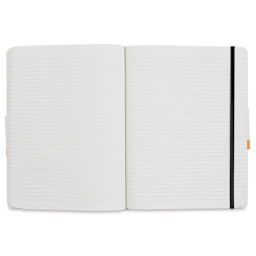 Moleskine Classic Soft Cover Notebook - Black, Ruled, 9-3/4" x 7-1/2" (notebook open)