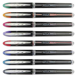 Uni-Ball Vision Elite Rollerball Pens - Micro Point, Set of 8, 0.5 mm, Assorted Colors - out of packaging
