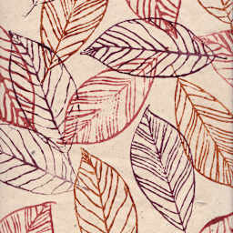 LAMALI Decorative Lokta Paper, 20 in x 30 in, Leaves, Pink/Purple, 3-Color Woodblock