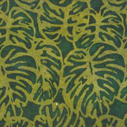 LAMALI Decorative Lokta Paper, 20 in x 30 in, Monstera, Green, Light Green Silkscreen