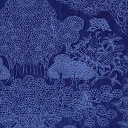 LAMALI Decorative Lokta Paper, 20 in x 30 in, Kongpo, Blue, Light Blue Silkscreen