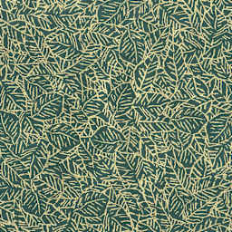 LAMALI Decorative Lokta Paper, 20 in x 30 in, Foliage, Green, Gold Silkscreen