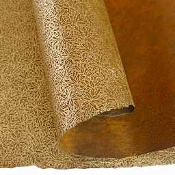 LAMALI Decorative Lokta Paper, 20 in x 30 in, Jungle, Gold, Gold Silkscreen