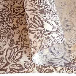 LAMALI Decorative Lokta Paper, 20 in x 30 in, Thrush & Strawberries, White, Taupe Silkscreen