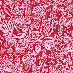 LAMALI Decorative Lokta Paper, 20 in x 30 in, Thrush & Strawberries, Sanguine, White Silkscreen