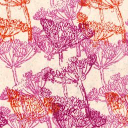 LAMALI Decorative Lokta Paper, 20 in x 30 in, Anise Flowers, Violet, 3-Color Woodblock