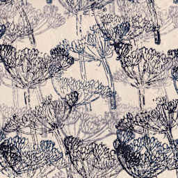 LAMALI Decorative Lokta Paper, 20 in x 30 in, Anise Flowers, Ombre, 3-Color Woodblock