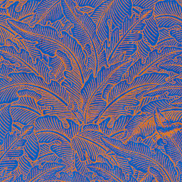 LAMALI Decorative Lokta Paper, 20 in x 30 in, Greenery Medium, Blue, Rust Silkscreen