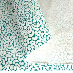 LAMALI Decorative Lokta Paper, 20 in x 30 in, Kikou, White, Emerald Silkscreen