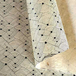 LAMALI Decorative Lokta Paper, 20 in x 30 in, Chanel, White, Black Silkscreen