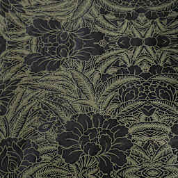 LAMALI Decorative Lokta Paper, 20 in x 30 in, Rhododendron, Black, Cream Silkscreen