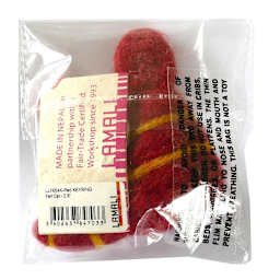 Felt Cat Handmade Key Rings Red