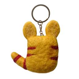 Felt Cat Handmade Key Rings Yellow