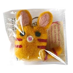 Felt Cat Handmade Key Rings Yellow