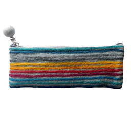 Felt Handmade Pouches Light Grey - Long