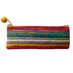 Felt Handmade Pouches Mustard - Long