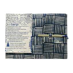 LAMALI Gargi Soft-Cover Handmade Journal, 5.9 in x 8.7 in, 96 Pgs./Bk., Blue Batik