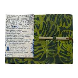 LAMALI Gargi Soft-Cover Handmade Journal, 5.9 in x 8.7 in, 96 Pgs./Bk., Olive Batik
