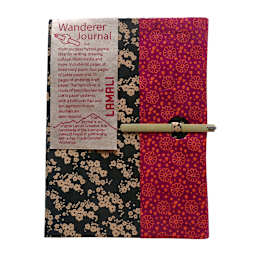 LAMALI Wanderer Hard-Cover Handmade Journal, 5.9 in x 8.3 in, 164 Pgs./Bk., Red-Ebony