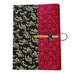 LAMALI Wanderer Hard-Cover Handmade Journal, 5.9 in x 8.3 in, 164 Pgs./Bk., Red-Ebony