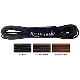 Realeather Calf Leather Lace, 1/8" x 8 yds., Black