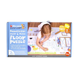 Puzzletivities Floor Puzzle Pack 60-Piece Floor Puzzle & 8 Softies Tri-Tip Crayons