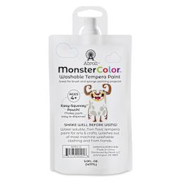 Abroli MonsterColor Washable Tempera Paint - White, 5 oz Pouch