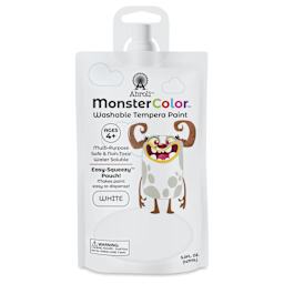 Abroli MonsterColor Washable Tempera Paint - White, 5 oz Pouch, front