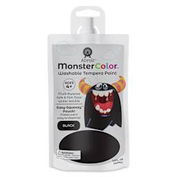 Abroli MonsterColor Washable Tempera Paint - Black, 5 oz Pouch, front