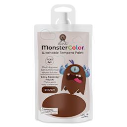 Abroli MonsterColor Washable Tempera Paint - Brown, 5 oz Pouch, front