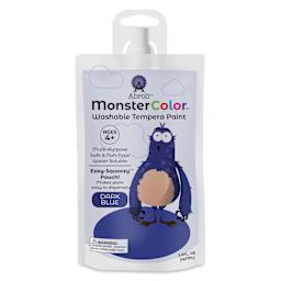Abroli MonsterColor Washable Tempera Paint - Dark Blue, 5 oz Pouch, front