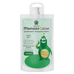 Abroli MonsterColor Washable Tempera Paint - Green, 5 oz Pouch, front