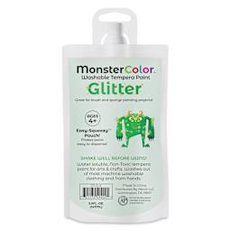 Abroli MonsterColor Washable Tempera Paint - Green Glitter, 5 oz Pouch