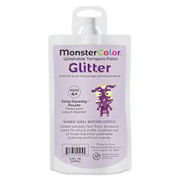 Abroli MonsterColor Washable Tempera Paint - Purple Glitter, 5 oz Pouch