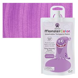 Abroli MonsterColor Washable Tempera Paint - Lavender, 5 oz Pouch and swatch