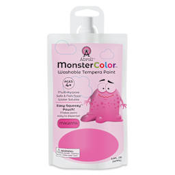 Abroli MonsterColor Washable Tempera Paint - Magenta, 5 oz Pouch, front