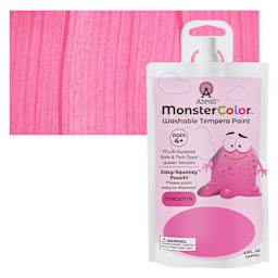 Abroli MonsterColor Washable Tempera Paint - Magenta, 5 oz Pouch and swatch
