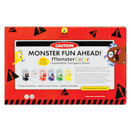 Abroli MonsterColor Washable Tempera Paint and Sets - Set of 8, Assorted, back of packaging