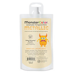 Abroli MonsterColor Washable Tempera Paint - Metallic Gold, 5 oz Pouch