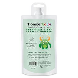Abroli MonsterColor Washable Tempera Paint - Metallic Green, 5 oz Pouch