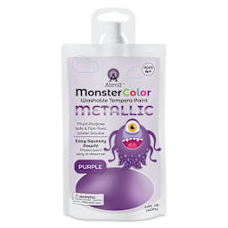 Abroli MonsterColor Washable Tempera Paint - Metallic Purple, 5 oz Pouch, front