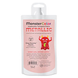 Abroli MonsterColor Washable Tempera Paint - Metallic Red, 5 oz Pouch