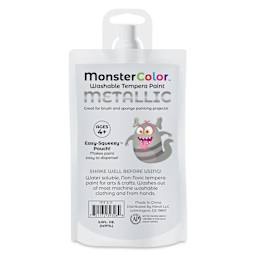 Abroli MonsterColor Washable Tempera Paint - Metallic Silver, 5 oz Pouch