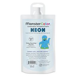 Abroli MonsterColor Washable Tempera Paint - Neon Blue, 5 oz Pouch